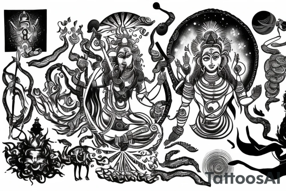 Shiva dancing and creating universe tattoo idea Shiva dancing and creating universe tattoo idea