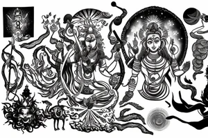 Shiva dancing and creating universe tattoo idea