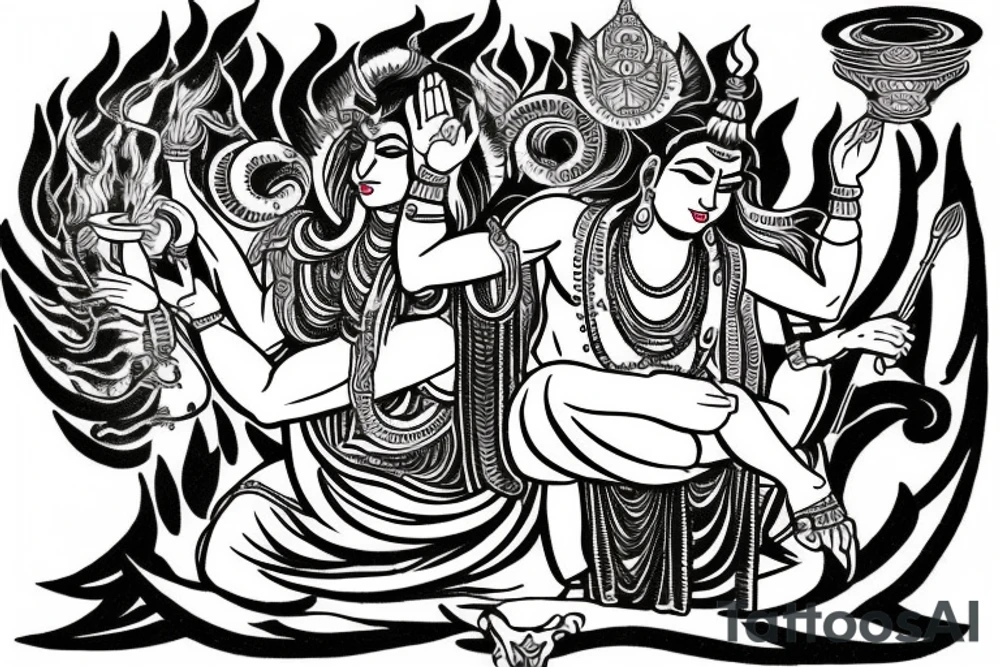 Lord Shiva creating universe tattoo idea