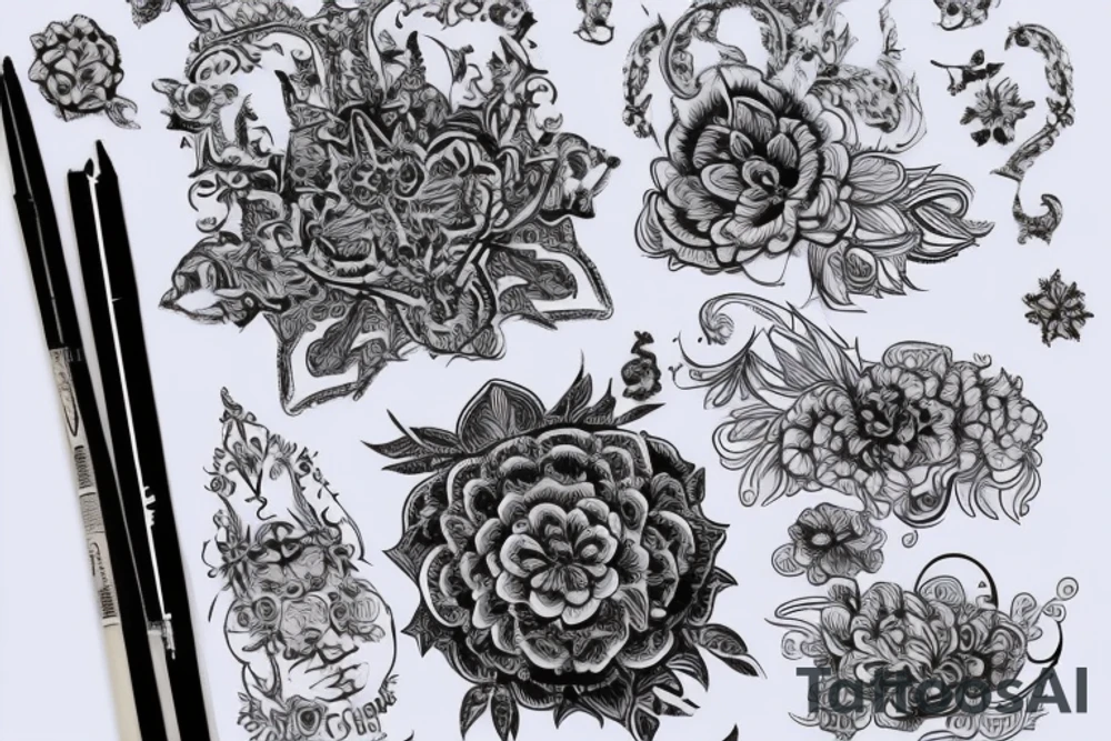 Женщина с ужасно-прекрасной половиной лица tattoo idea