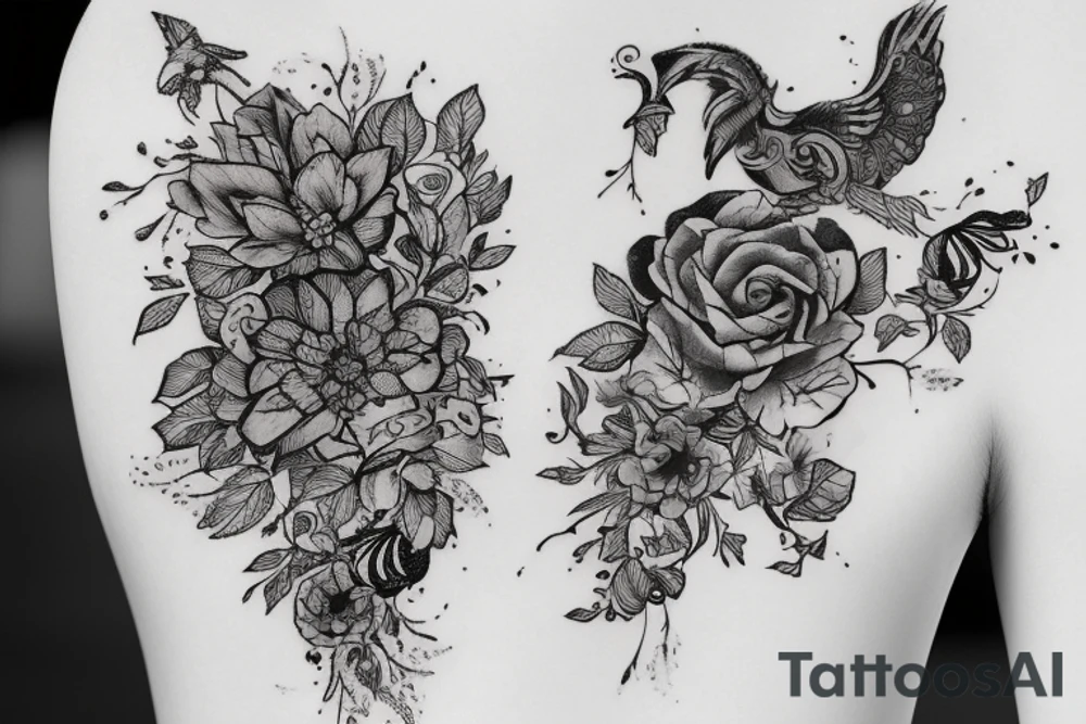 Женщина с ужасно-прекрасной половиной лица tattoo idea