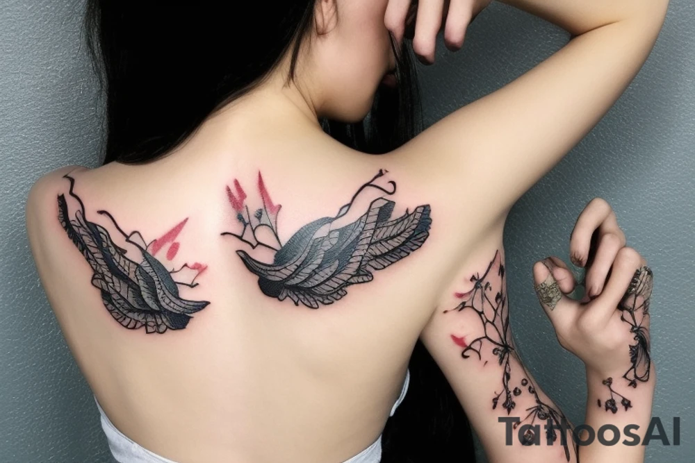Женщина с ужасно-прекрасной половиной лица tattoo idea