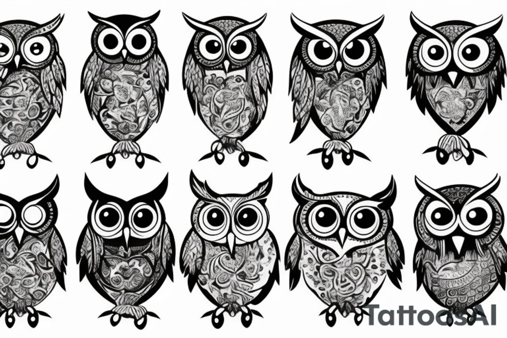 skeptical owl tattoo idea