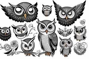 skeptical owl tattoo idea