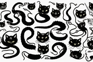 Black cat and cobra tattoo idea