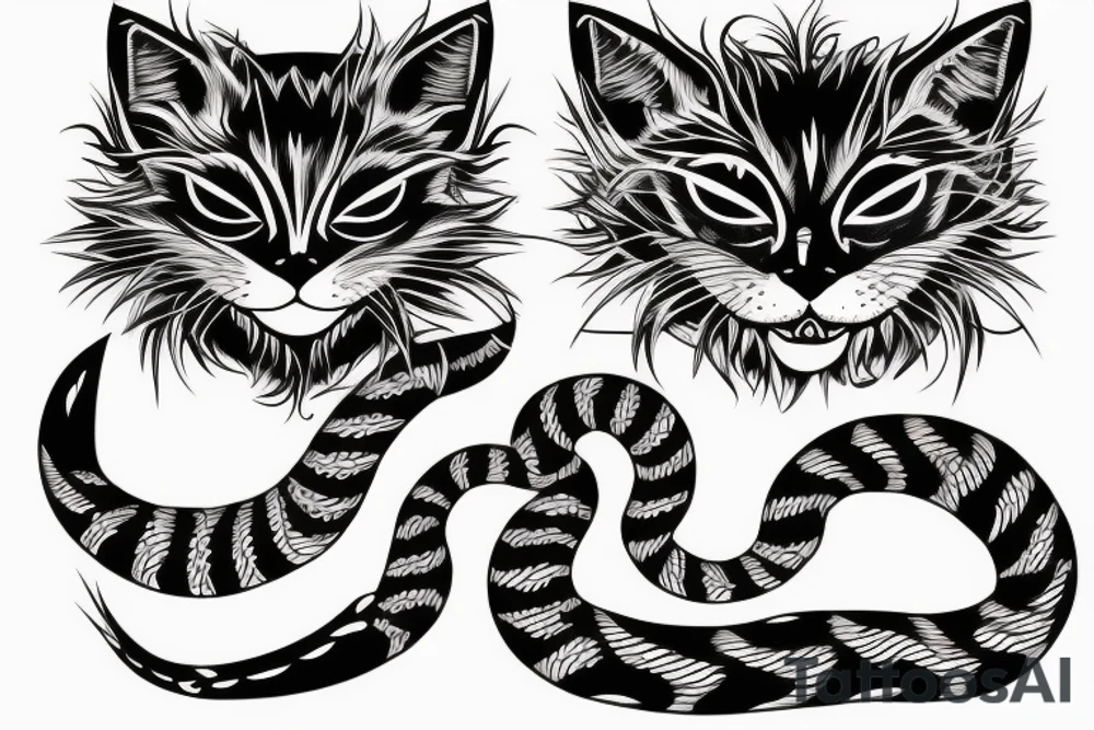 Black cat and cobra tattoo idea