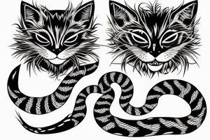 Black cat and cobra tattoo idea