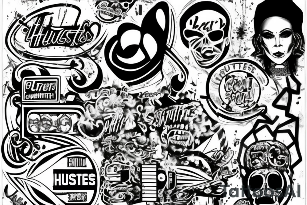99'Hustlers Graffiti tattoo idea