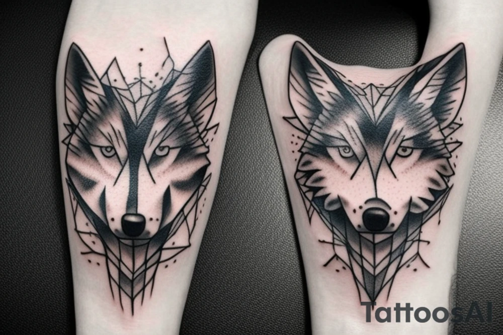 wolf head tattoo idea