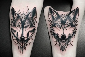 wolf head tattoo idea