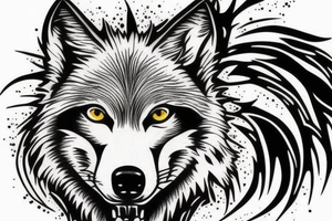 wolf head tattoo idea
