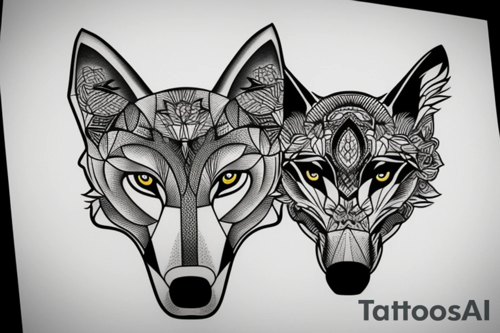 wolf head tattoo idea
