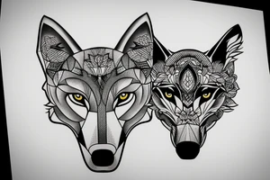 wolf head tattoo idea