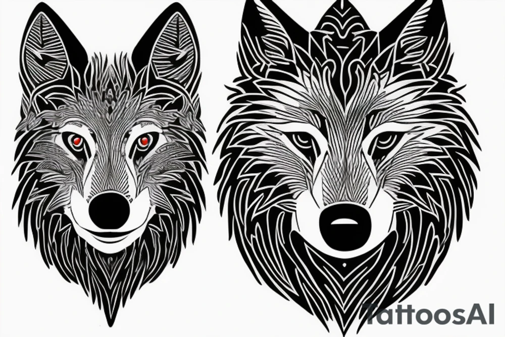 wolf head tattoo idea