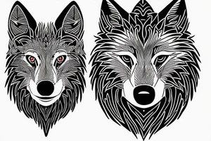 wolf head tattoo idea