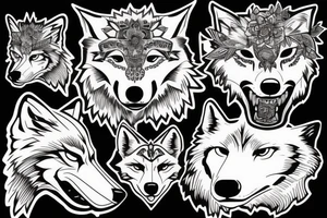 wolf head tattoo idea