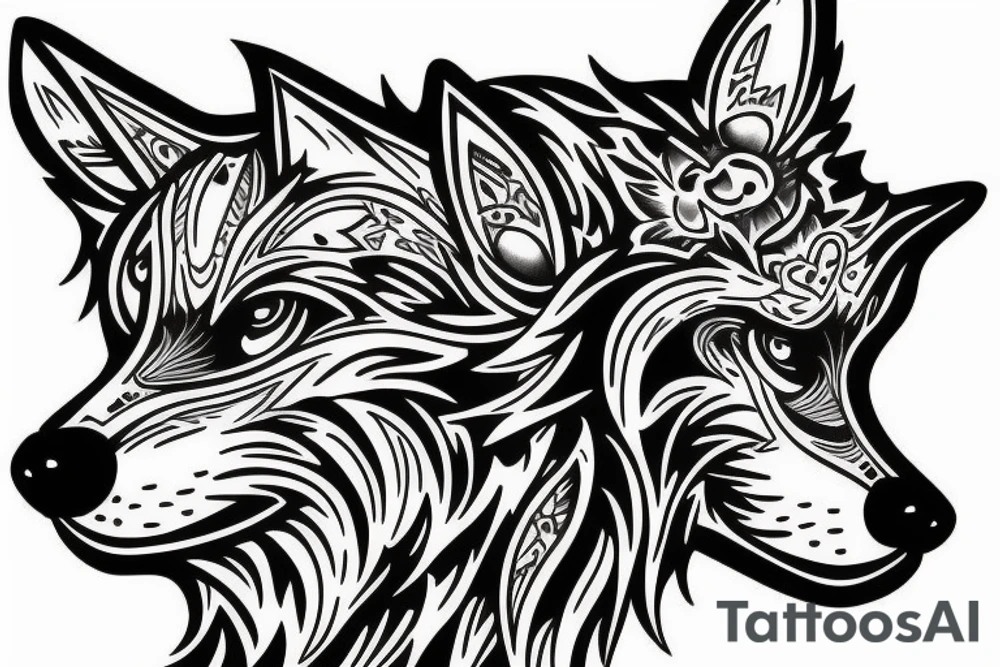 wolf head tattoo idea
