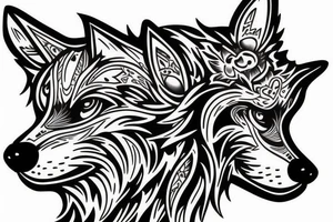 wolf head tattoo idea