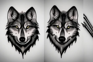 wolf head tattoo idea
