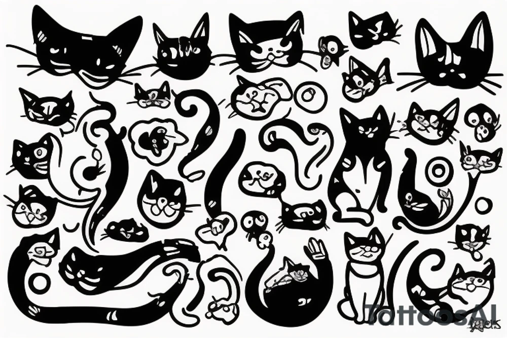 Cat with dog tattoo idea