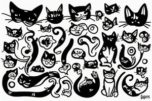 Cat with dog tattoo idea
