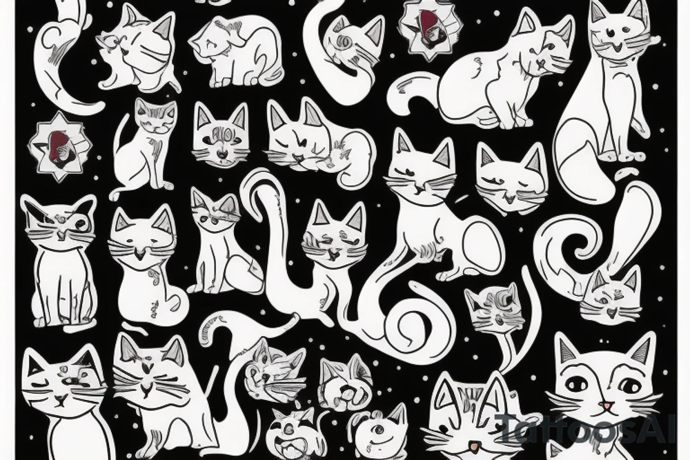 Cat with dog tattoo idea