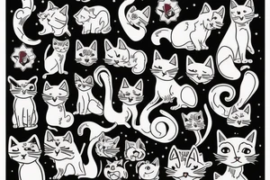Cat with dog tattoo idea