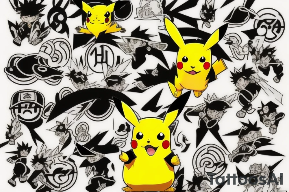 Pikachu as naruto tattoo idea