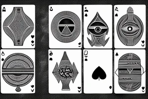 Egyptian eye symbol on playing card tattoo idea