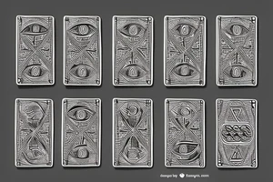 Egyptian eye symbol on playing card tattoo idea