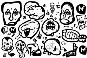 Worried man, brains, anxiety, overthinking tattoo idea