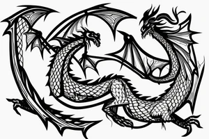 a dragon tangled into the sign of Virgo tattoo idea