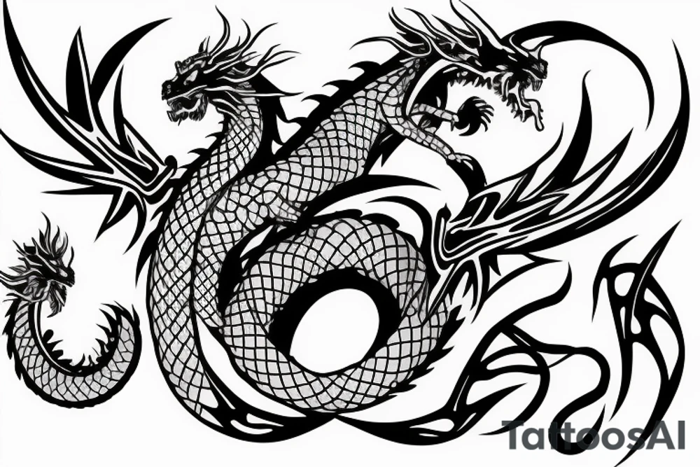 a dragon tangled into the sign of Virgo tattoo idea a dragon tangled into the sign of Virgo tattoo idea