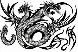 a dragon tangled into the sign of Virgo tattoo idea