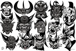 Oni mask tattoo idea