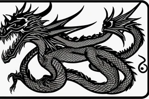 a dragon tangled around the sign of Virgo tattoo idea