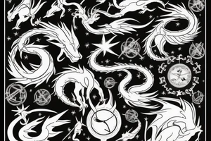 a constellation for the sign of virgo being a dragon tattoo idea