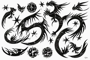 a constellation for the sign of virgo being a dragon tattoo idea