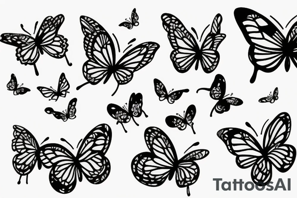 line of music with butterflies and flowers in the place of notes tattoo idea