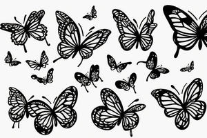 line of music with butterflies and flowers in the place of notes tattoo idea