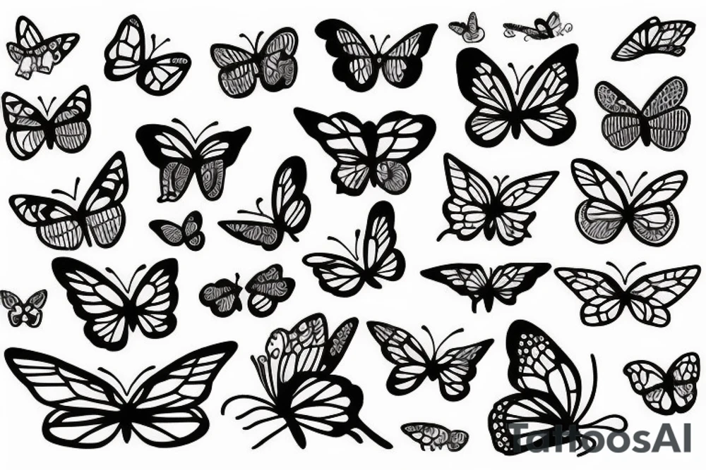 butterflies on a blank line of music tattoo idea