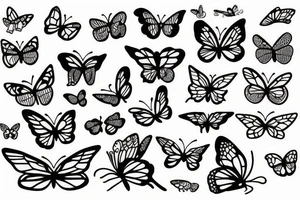 butterflies on a blank line of music tattoo idea