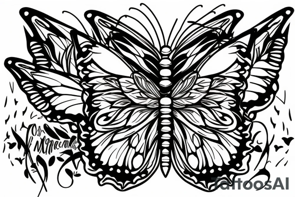 butterflies on a blank line of music tattoo idea