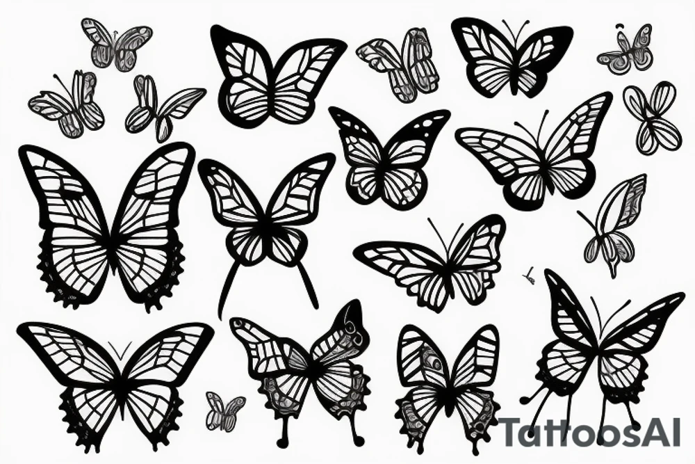 butterflies on a blank line of music tattoo idea