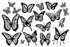 butterflies on a blank line of music tattoo idea