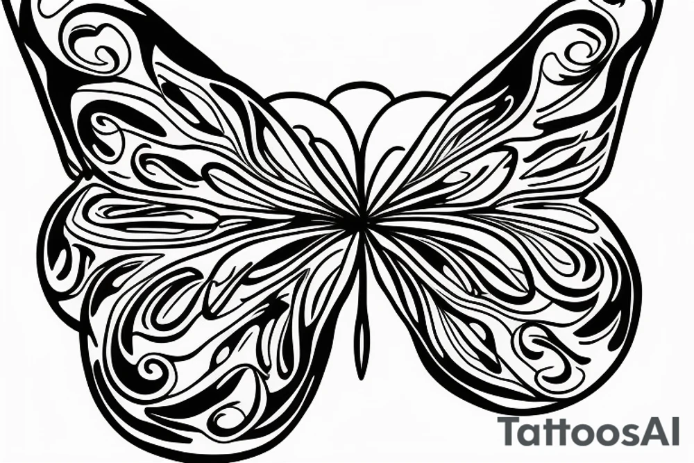 butterflies on a blank line of music tattoo idea