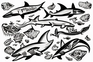 Poseidon riding a shark tattoo idea