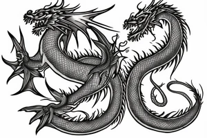 Water god dragon with water stream tattoo idea