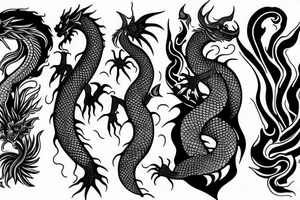 Water god dragon with water stream tattoo idea