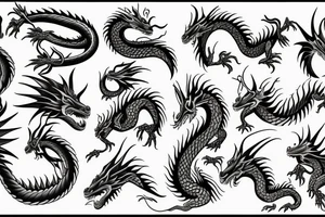 dragon  water stream tattoo idea